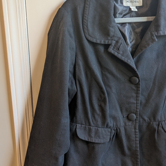 Merona jacket Black peplum style XL - Picture 3 of 8
